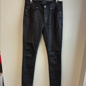 Ksubi Van Winkle Waxed Black Jeans 32x33 Skinny Stretch Denim